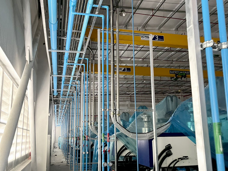 ออกแบบและติดตั้งระบบท่อลม Aluminum Alloy โรงงานผลิตชิ้นส่วนยานยนต์